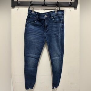 Express Ankle Mid Rise Skinny Jeans - Dark Blue